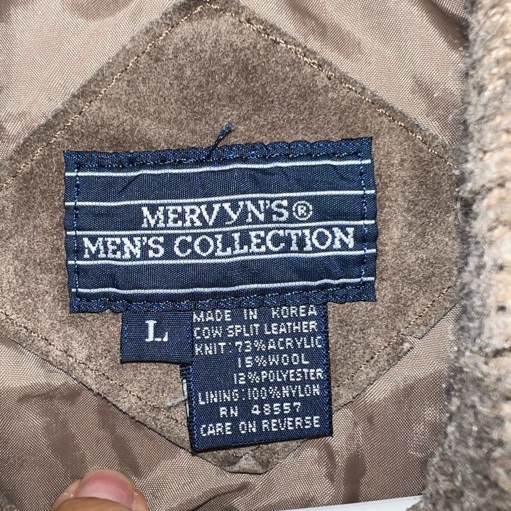 Vintage Mervyns Beige Tan Mens Collection Cow Split Leather Jacket Size L
 L - Picture 6 of 6